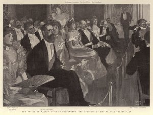 La visita del Principe di Galles a Chatsworth, il pubblico ai teatrali privati da Frank Craig